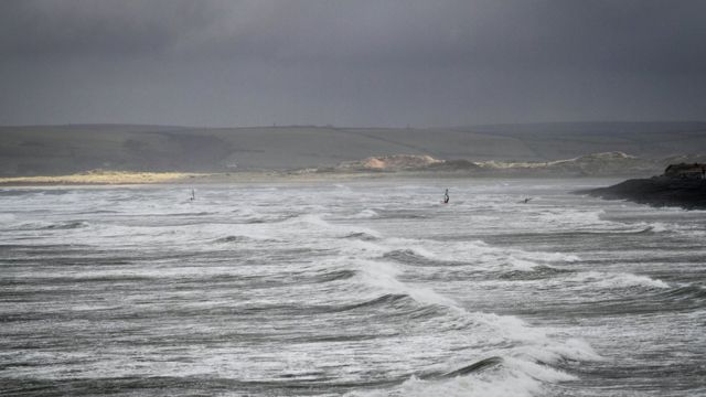 Windsurfers in Devon
