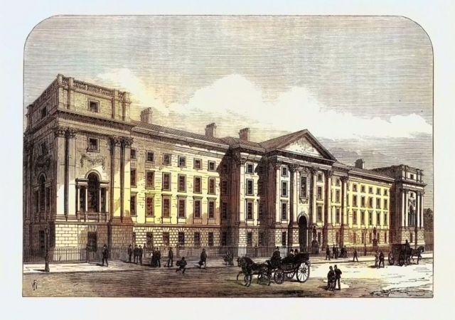 Illustration of the historic Trinity College in Dublin