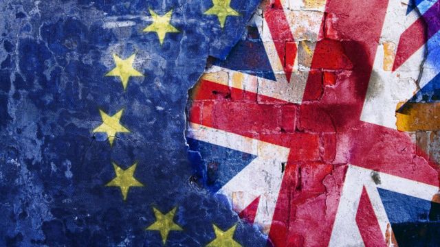 Ilustração que simboliza Reino Unido se separando da União Europeia