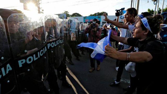 Protestas en Nicaragua en 2018.