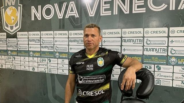 Richarlison's dad Antonio pictured in Nova Venecia FC's club gym