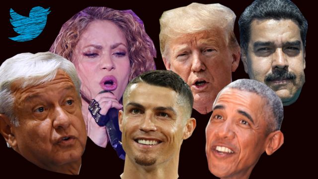Obama, Trump, Shakira, AMLO, Cristiano Ronaldo, Nicolás Maduro