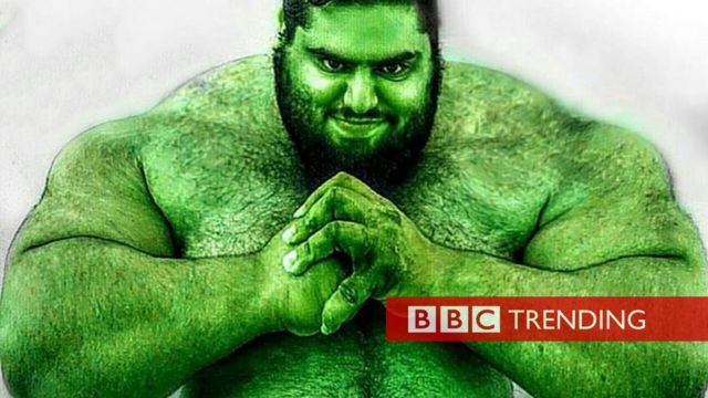 'Iranian Hulk' signs up to fight in Syria - BBC News - 640 x 360 jpeg 49kB