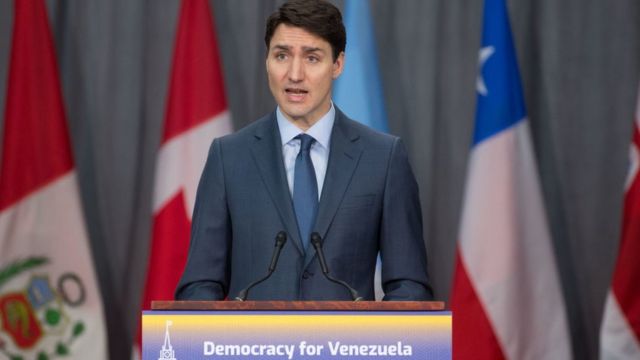 Justin Trudeau en la reunión del Grupo de Lima.