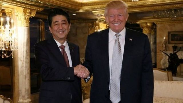 Abe na Trump babonaniye muri Trump Tower, New York