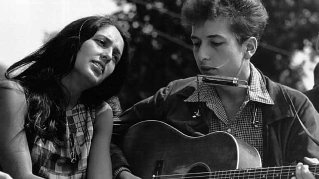 Joan Baez y Bob Dylan en 1963