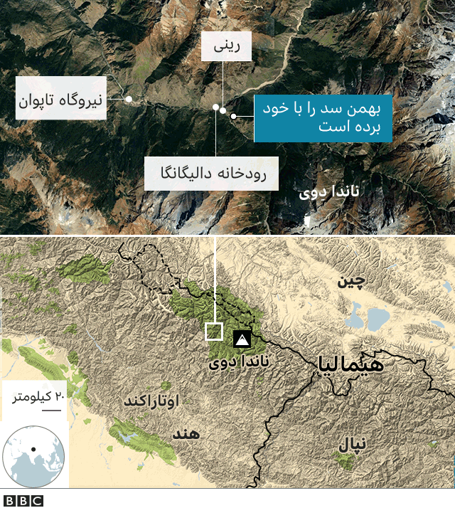 سقوط بهمن روی سد در هند