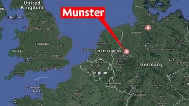 Une carte de Münster où s'est déroulé le drame dans le nord-est de l'Allemagne.