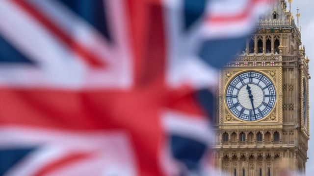 Big Ben e uma bandeira britânica