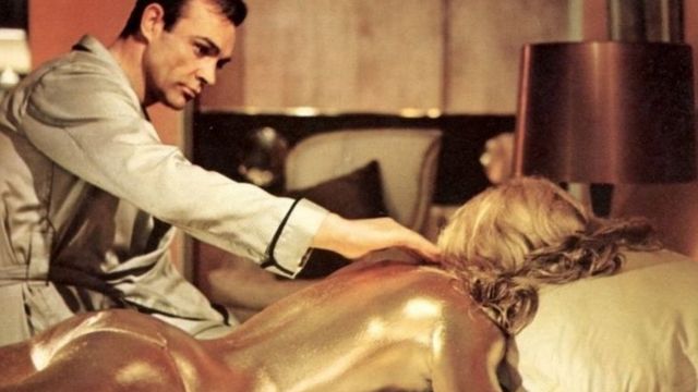 Shawn Conorry in the role of Bond in the film Goldfinger