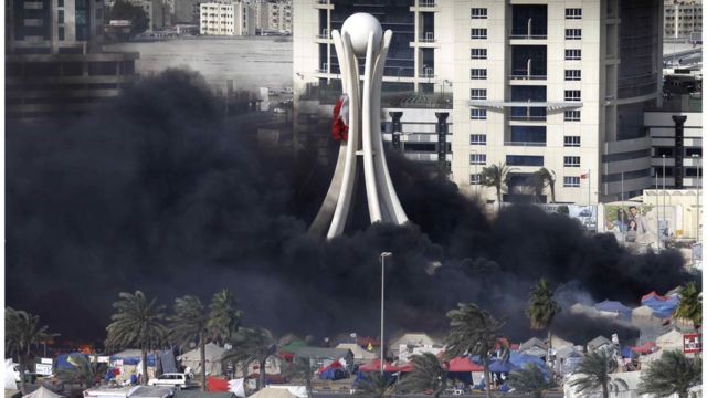 2011년 아랍의 봄 운동 당시 시위 거점이었던 마나마의 펄(Pearl·진주) 광장