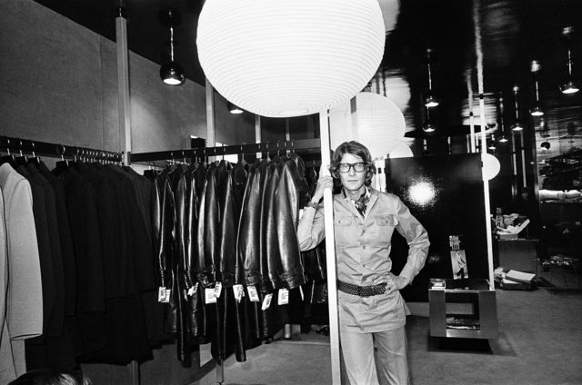 Fashion guru Yves St Laurent opened his Rive Gauche store in New Bond Street in 1969 (right)