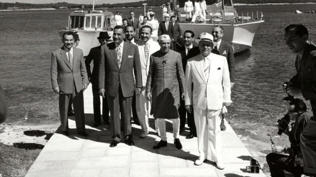 Odlazak na Vangu predsednika Tita, predsednika Nasera i premijera Nehra, 18.07.1956.