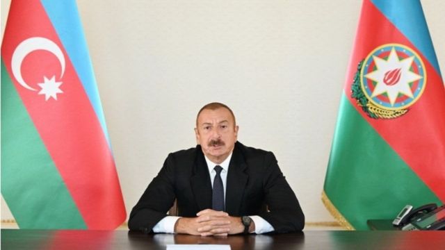 madaxwaynaha Azerbaijan Ilham Aliyev oo Telefishinka dalkaasi ka hadlaya