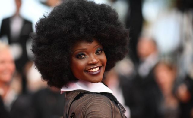 Tanzanian model Miriam Odemba arrives on May 18, 2018 for the screening of the film 'The Wild Pear Tree (Ahlat Agaci)' at the 71st edition of the Cannes Film Festival in Cannes, southern France.