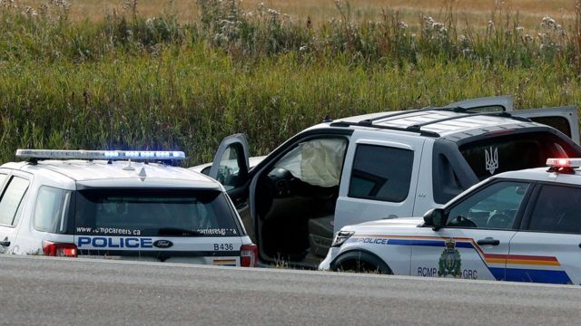 迈尔斯·桑德森在加拿大萨斯喀彻温省罗森镇的被捕现场。