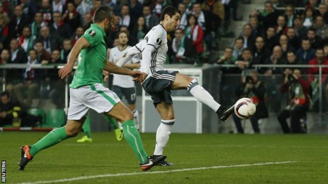 Henrikh Mkhitaryan alifunga lakini akaondoka uwanjani dakika tisa baadaye