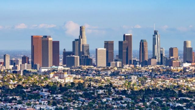 Vista panorámica de Los Ángeles, California.