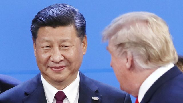 الرئيس الصيني تشي جينبينغ والرئيس الأمريكي دونالد ترامب، 30 تشرين الثاني/نوفمبر 2018