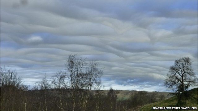 Wavy clouds over a gold course