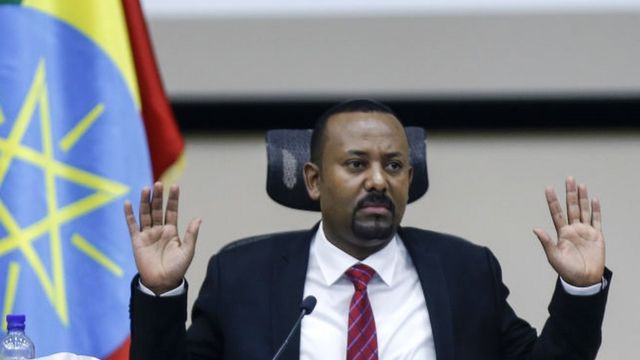 Ethiopian PM Abiy Ahmed speaking to parliament in November 2020
