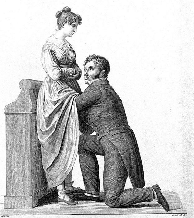 Ilustración de un examen ginecológico