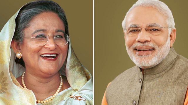 শেখ হাসিনা ও নরেন্দ্র মোদি।