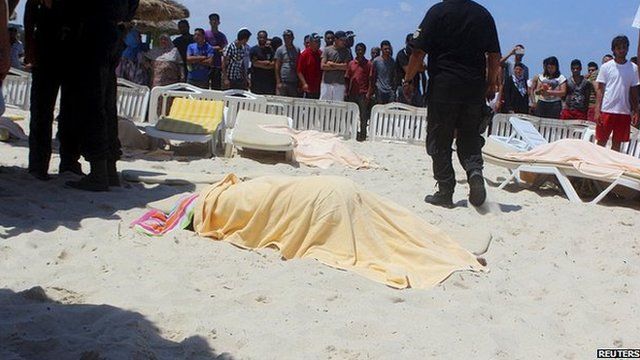 A body is seen in the aftermath of the attack