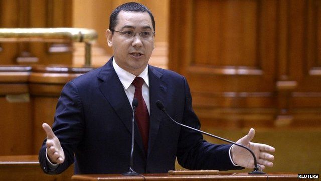 Romanian Prime Minister Victor Ponta addresses Parliament