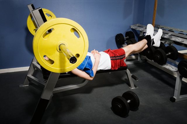 Man sleeping at the gym