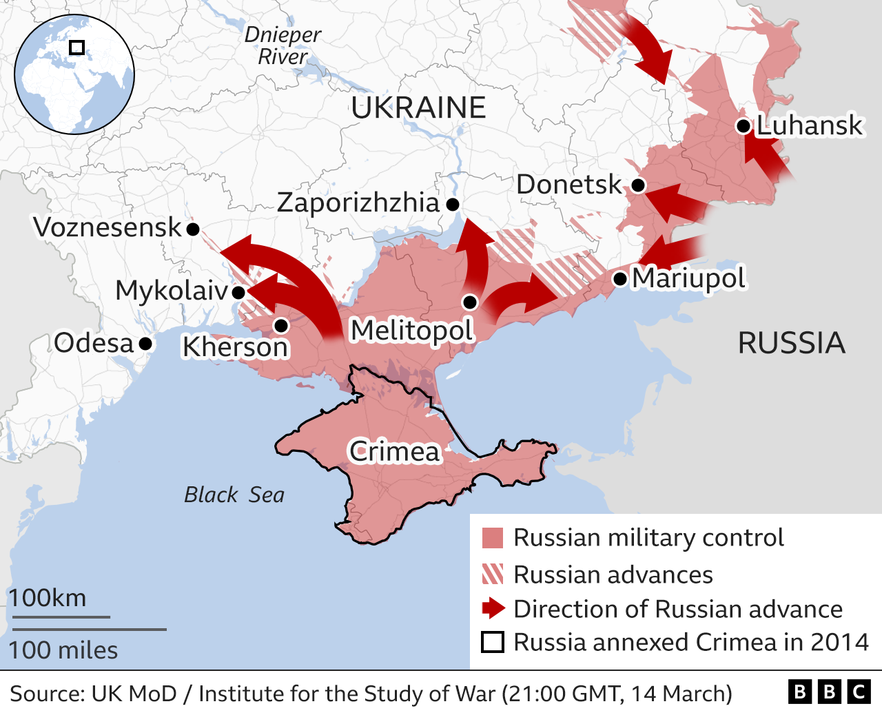 Ukraine maps: Tracking the Russian invasion - BBC News