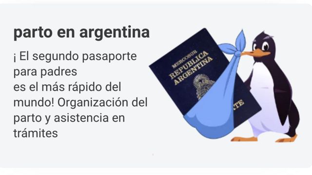 Aviso que promociona partos en Argentina