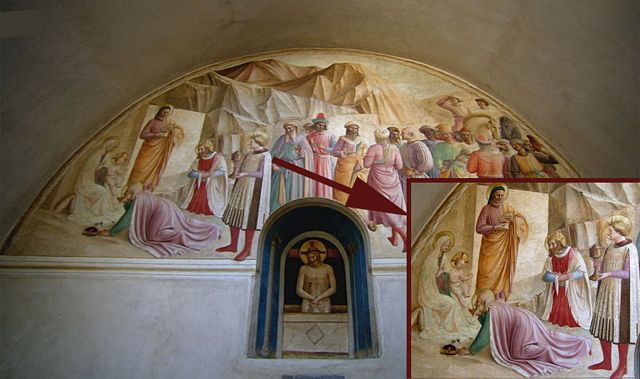 Pintura de Benozzo Gozzoli en la celda de Cosme el Viejo
