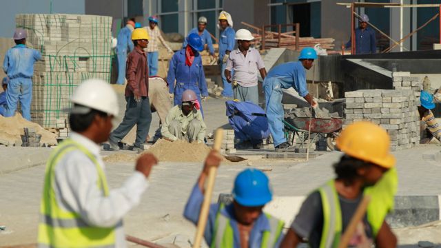 Trabajadores inmigrantes en Qatar