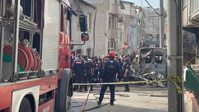 Bursa uçak kazası sonrası itfaiye müdahalesi