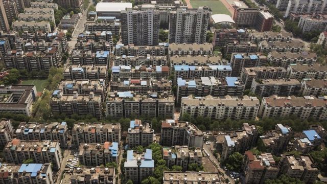 Edificios residenciales en Wuhan, China, abril de 2020