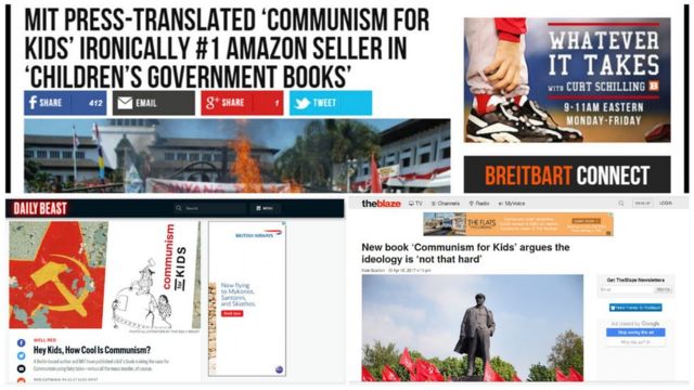 Reportagens em sites conservadores sobre livro Comunismo para Crianças