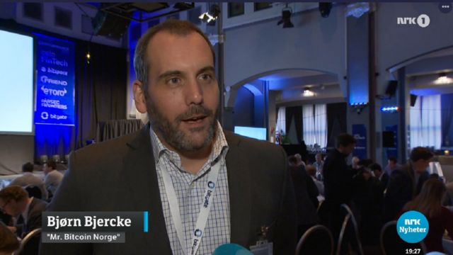 區塊鏈專家 Bjorn Bjercke 接受挪威電視台採訪