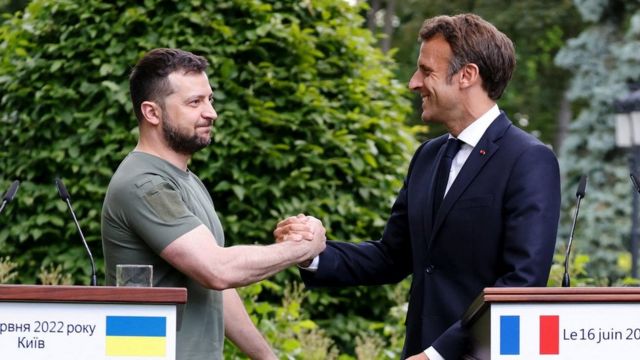 On June 16, 2022, President Zelensky and French President Emmanuel Macron