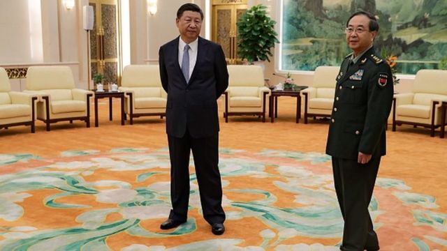 Fenghui, Ağustos 2017'de Şi Jinping ile birlikte Çin'de ABD Genelkurmay Başkanı Dunford'ı bekliyor.