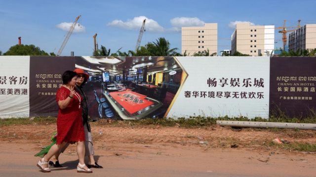中国企业在柬埔寨西哈努克港大量兴建赌场，但这里也成为诈骗集团的犯罪天堂。