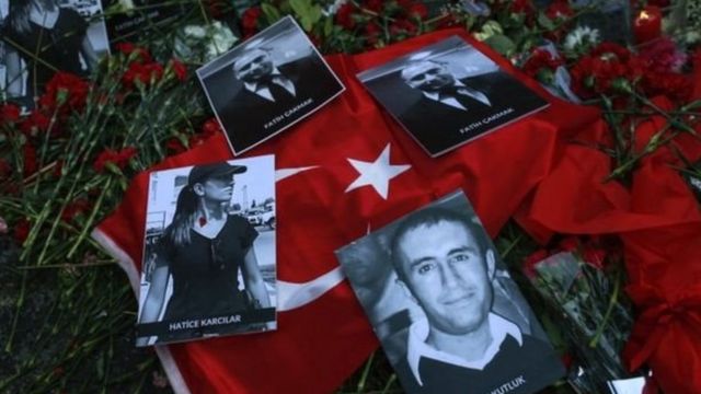 Tributes to the some of the Turkish victims of the attack in Istanbul