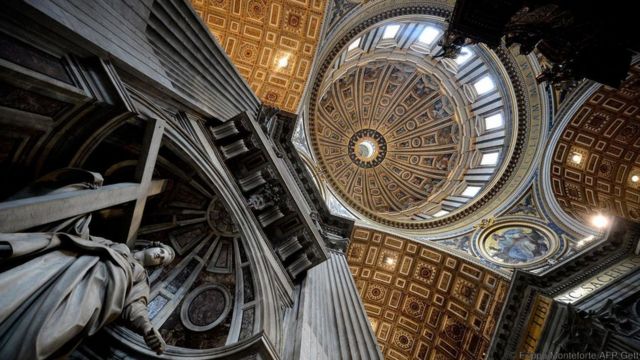 The dome of St Peter's Basilica at the Vatican