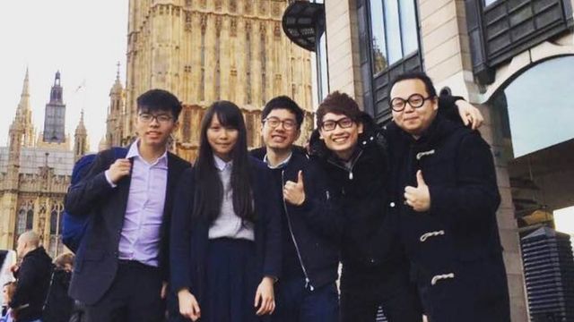 Jeffrey Ngo cùng Joshua Wong, Agnes Chow, Nathan Law và Derek Lam ở London