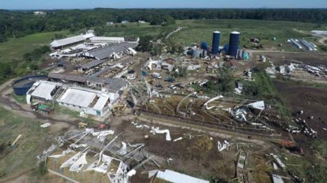 Dégâts causés à la ferme Wellacrest dans le New Jersey