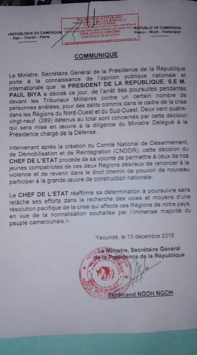 Anglophone Crisis: Ambazonia separatists dey tell Cameroon President ...