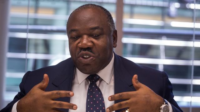 Le président Ali Bongo Ondimba s'exprimant lors d'une interview à New York, le 20 avril 2016.
