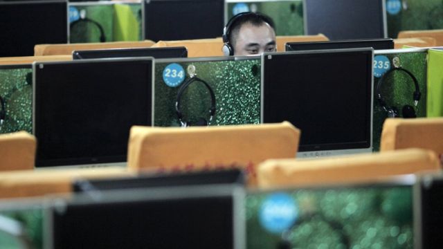 Cabinas de internet, en Shanghái, China
