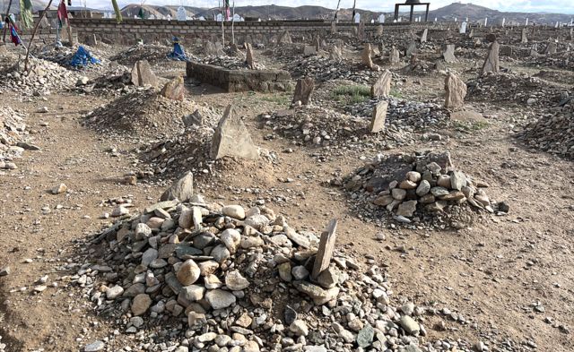 A cemetery near a core hospital in Afghanistan