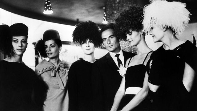 Cardin with models in 1962